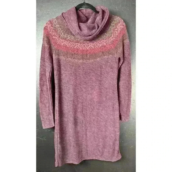 Peruvian Connection Tunic Dress Cowl Neck Black Size small Pima Cotton B… - Picture 1 of 6